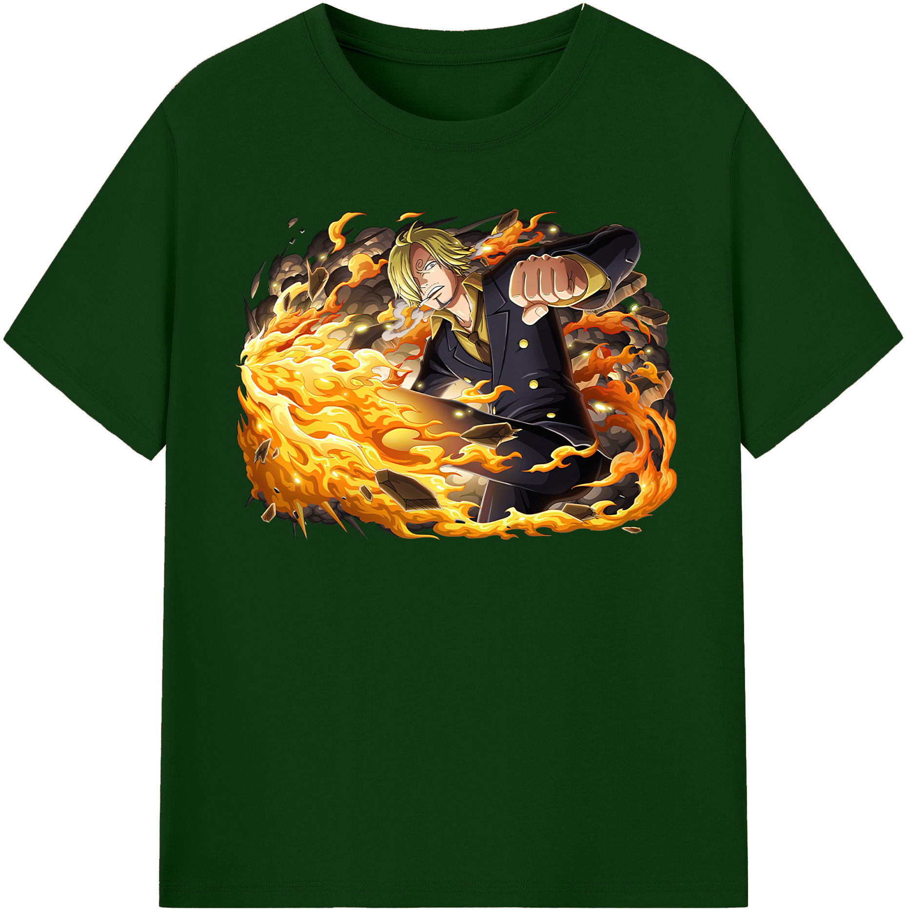 ワンピース サンジ ONE PIECE Sanji 綿100％半袖Tシャツ（フロントプリント）
